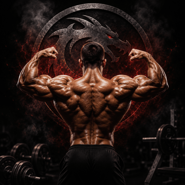 Hardcore bodybuilding and mass building categories icon on the Drachensang Academy homepage – Heavy strength training and professional lifting evaluation