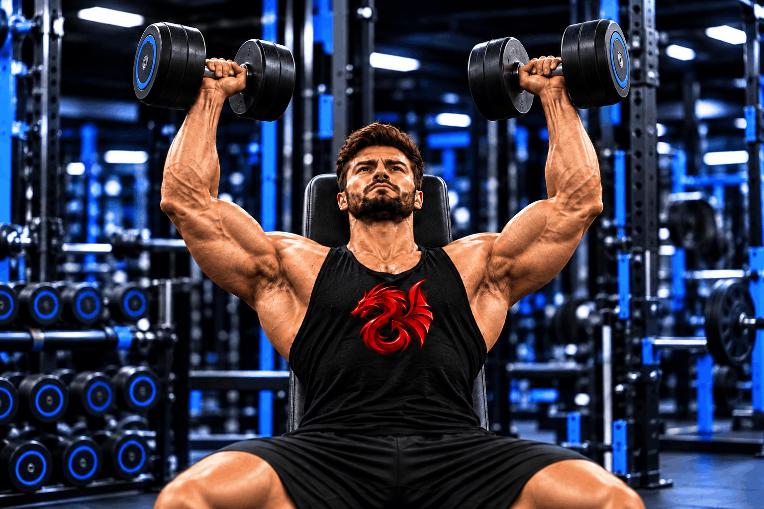 Shoulder Exercises for Muscle Growth and Strength – Dumbbell Shoulder Press at Drachensang Academy International.