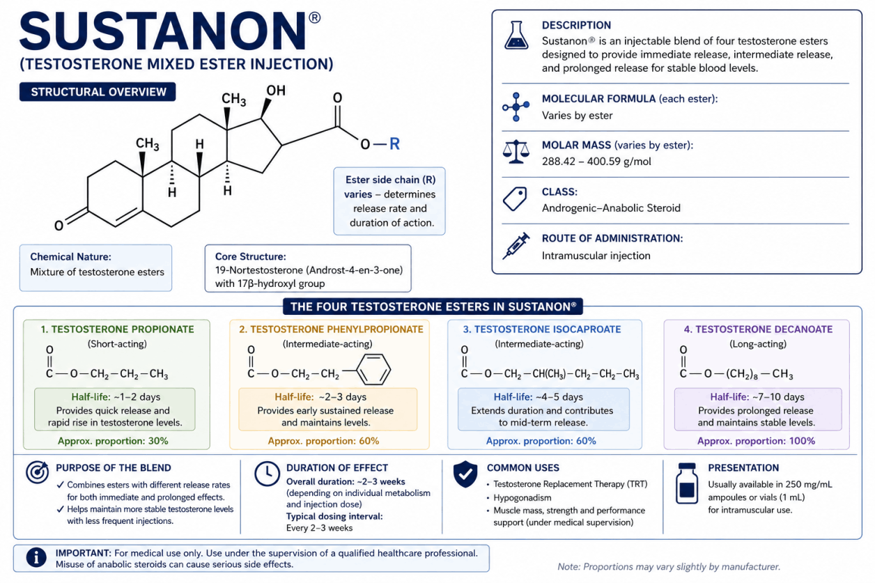 Sustanon and Testosterone – Information on Effects, Use, and Risks