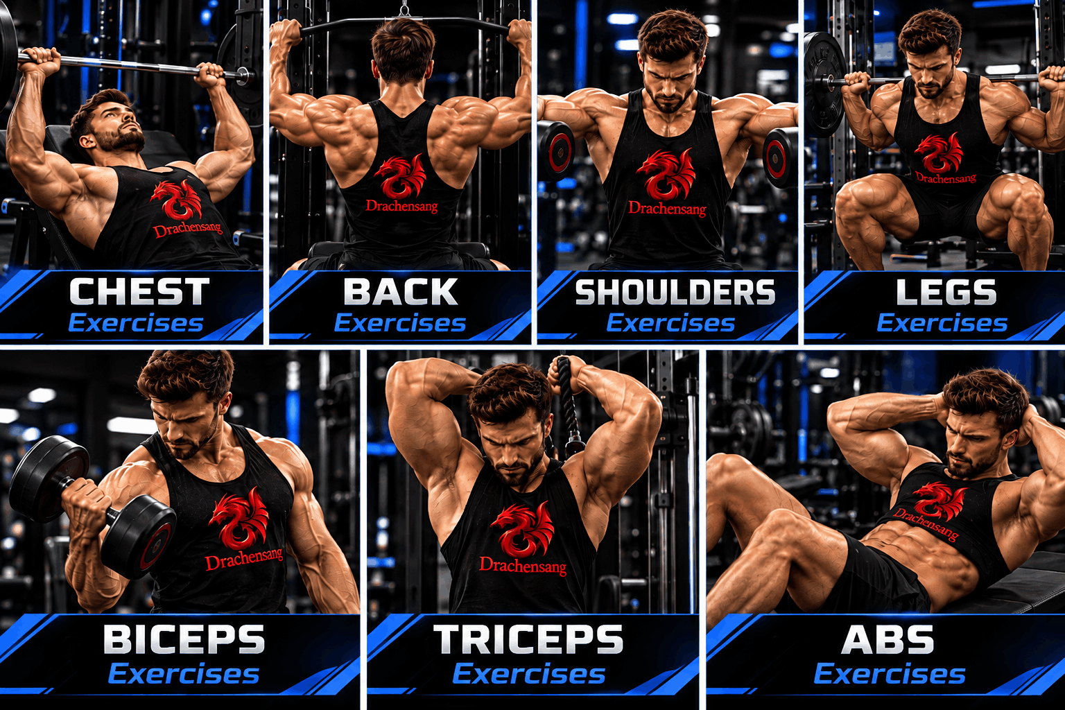 Bodybuilding and muscle building training exercises for strength and fitness – Drachensang Academy International